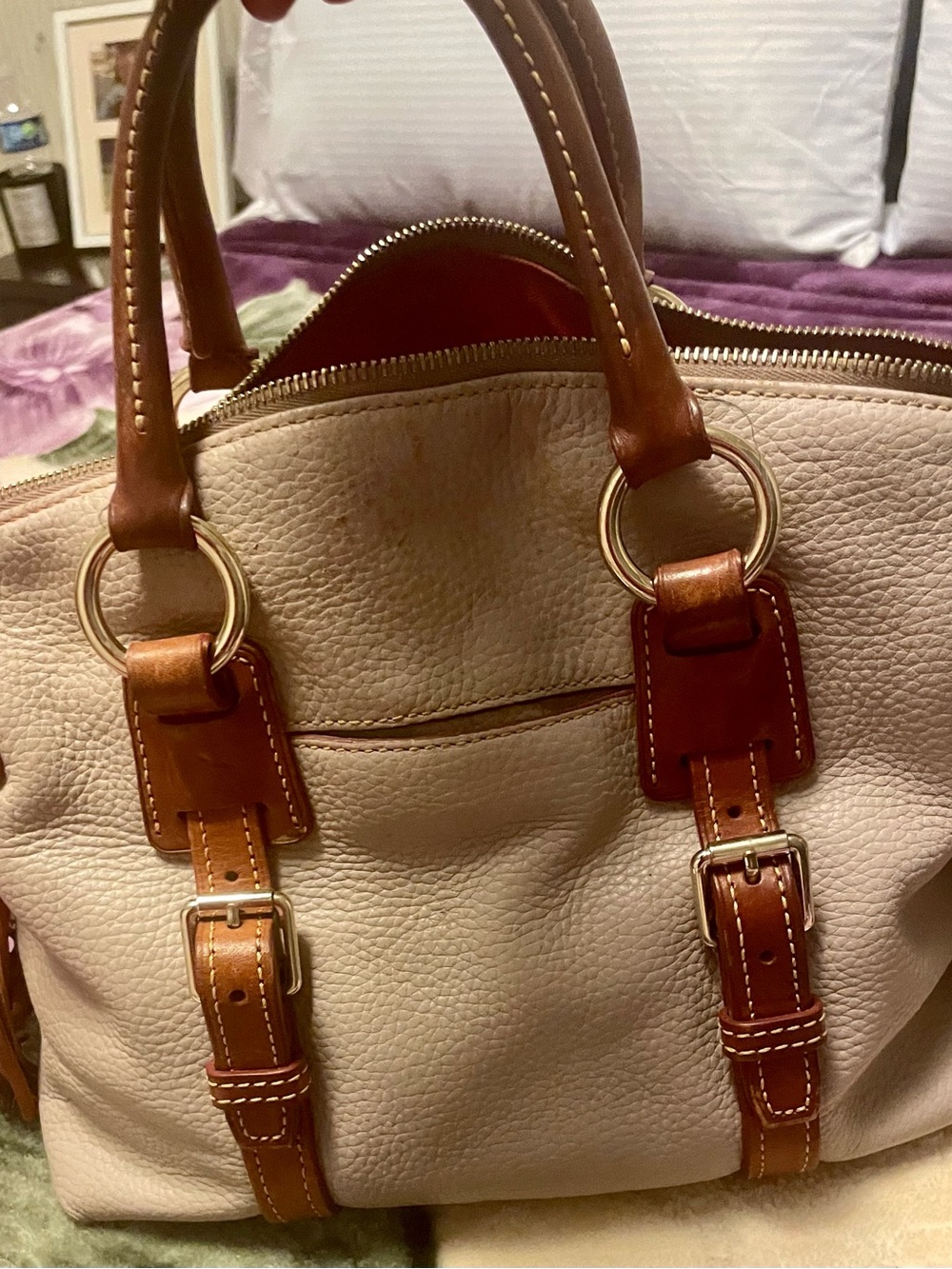 Dooney & Bourke Bristol satchel Mauve Italian pebbled leather - Picture 4 of 8
